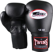 Twins (kick)bokshandschoen Korte Velcro Zwart 14 oz