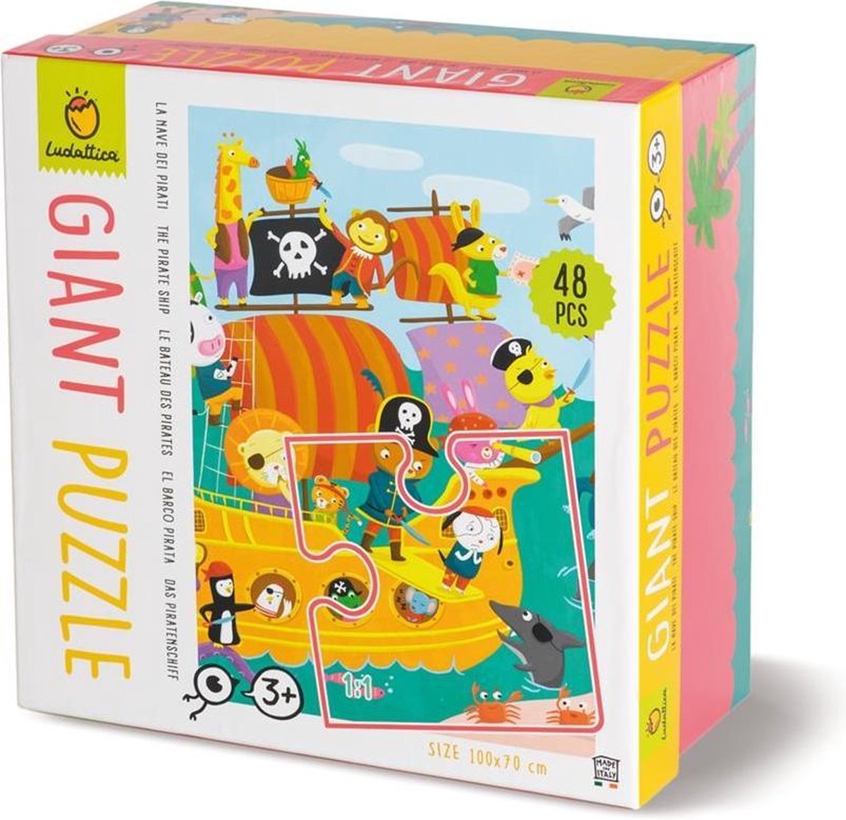 Puzzel - Vloerpuzzel - Piratenschip - 48st. - 100x70cm