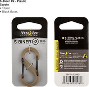 NITE IZE S-Biner 2 - plastic - coyote - black gates