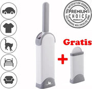 Pluizenborstel met Mini Borstel - Haarverwijderaar - Dier Haar Verwijderaar - Katten en Honden Borstel - Dubbelzijdig - Kledingborstel - Kledingroller - Zelfreinigend - Haarvanger - Kattenhaar Verwijderaar - Hondenhaar verwijderaar - Grijs
