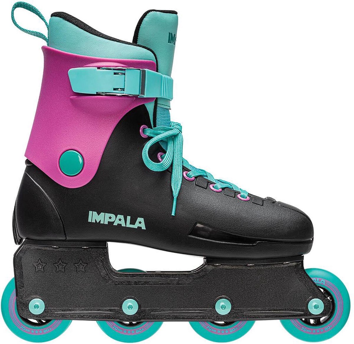 Impala Inlineskates - Maat 36 - UnisexKinderen en volwassenen - zwart/ licht blauw/ roze