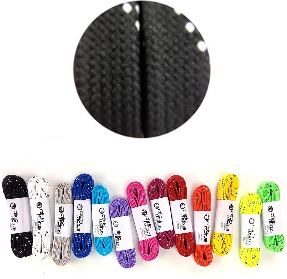 Cádomotus Wax Veters Zwart 160cm | Sportveter voor oa Sportschoenen
