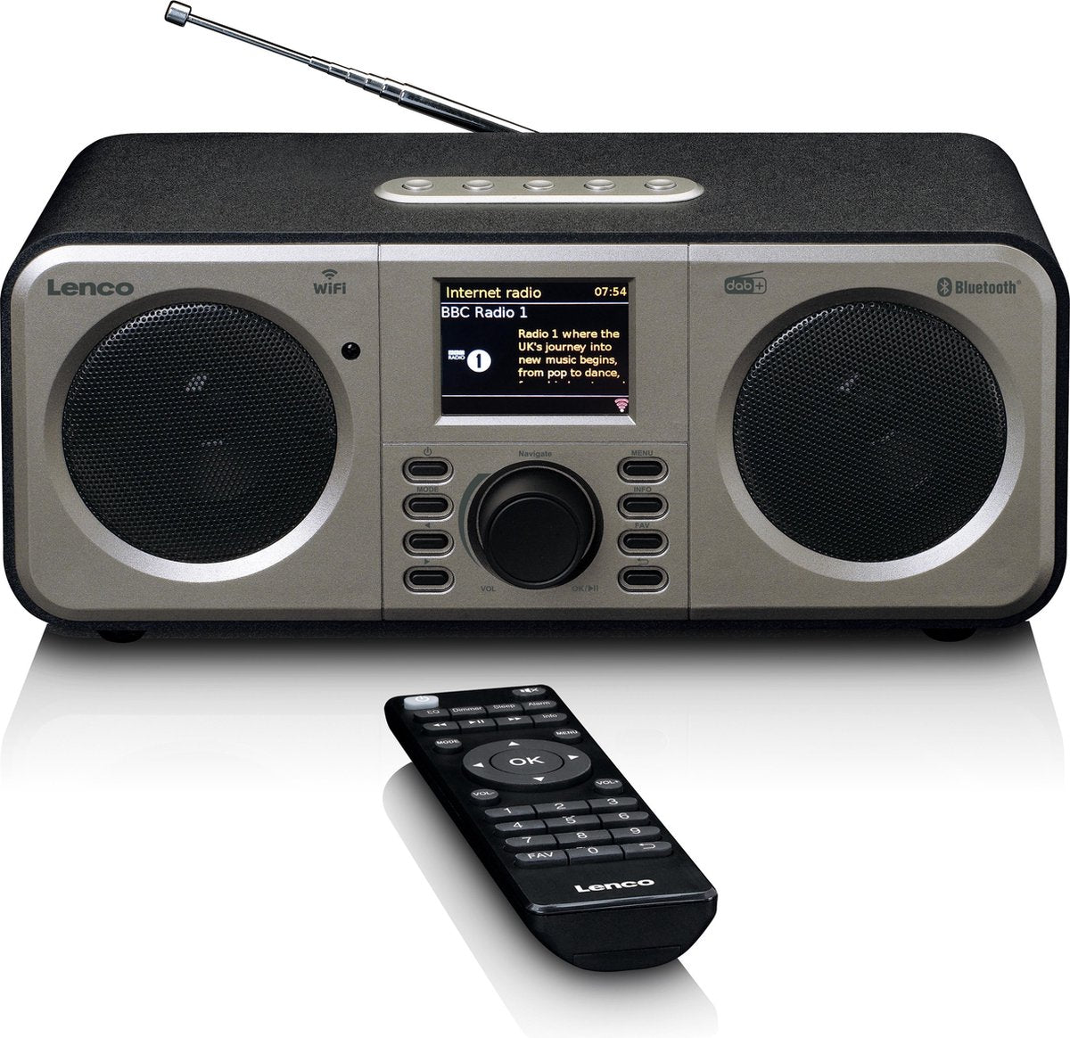 Lenco DIR-140BK - Radio - Internet radio - Wifi en weersverwachting