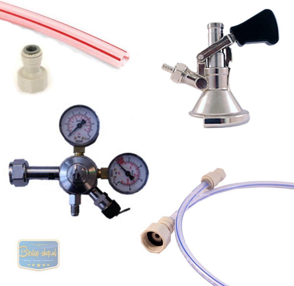 Tapset voor biertap met combi schuifkoppeling | M-type koppeling