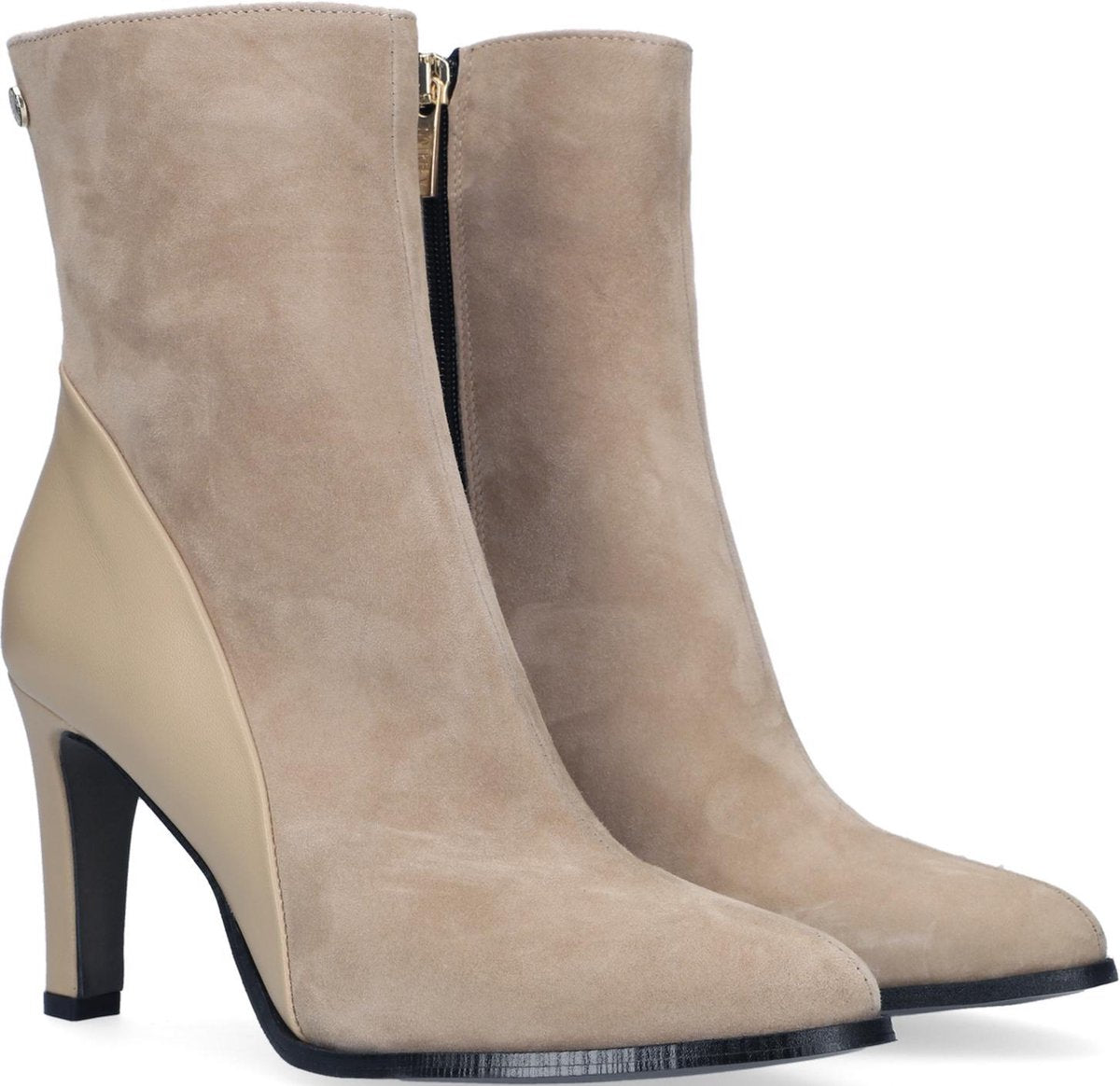 Notre-V 27468 Enkellaarsjes - Enkelboots - Dames - Beige - Maat 38