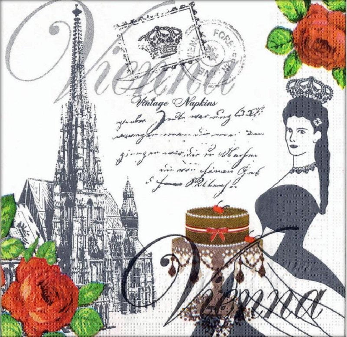 PPD Servetten - Sacher Cake of Vienna - 33 x 33