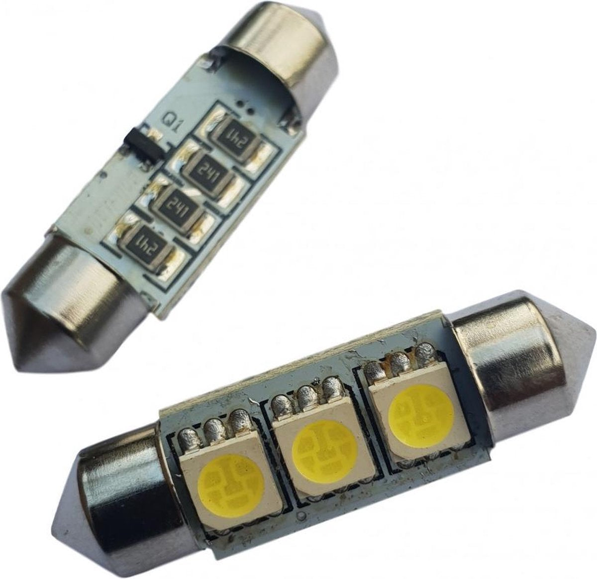 C5W 36mm 2 stuks | 3-SMD xenon wit 6500K | CAN-BUS | 12 Volt