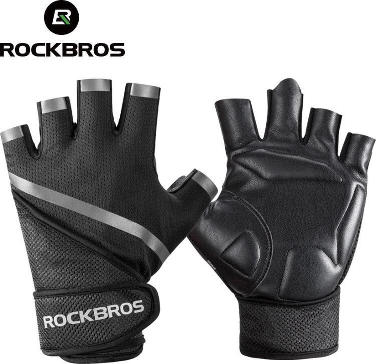 ROCKBROS Gym anti-slip ademende beschermende handschoenen voor fiets en buitensport en bodybuilding voor mannen vrouwen /Gants de protection respirants antidérapants ROCKBROS Gym pour le cyclisme et les sports de plein air la musculation