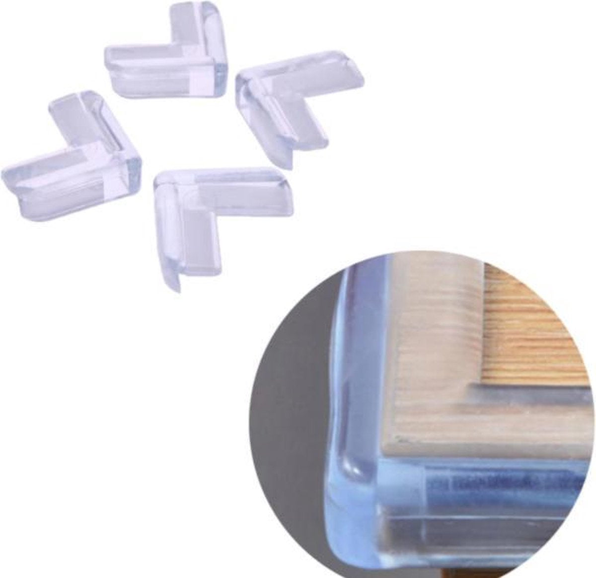 4 Stuks - Siliconen Tafel Hoekbeschermers Set - Tafelhoek Beschermers - Beschermhoeken - Veiligheid Baby Peuter en Kind - Zelfklevende tafelhoek beschermers - Transparant – Tafelhoekjes bescherming - Kinderbeveiliging