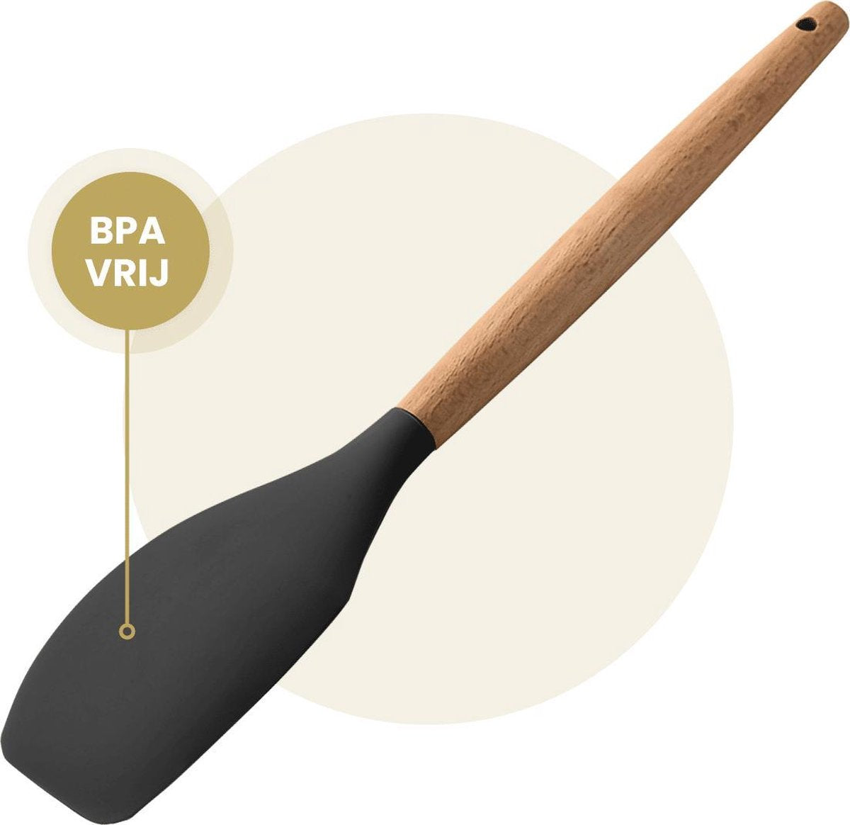 Hescom Siliconen Pannenlikker met Anti-aanbaklaag - Keukengerei met Ergonomisch Design
