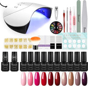 UV Nagellak Gel Nagels Set 10sts UV Gellak set voor Nagel Ontwerp Kleuren gel set 36W UV + LED Nagel Lamp set