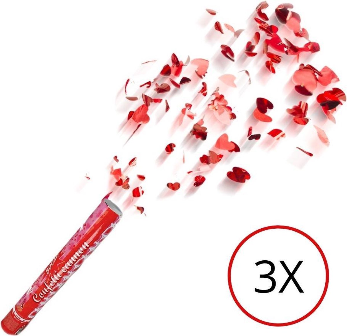 3 STUKS Valentijn Party Confetti Shooters - Partyshooter Hartjes - Partyshooter Liefde - Feest Shooter Liefje - Romantisch - Cadeau - Verrassing - Professionele Party Popper - Confetti Kanon Hart
