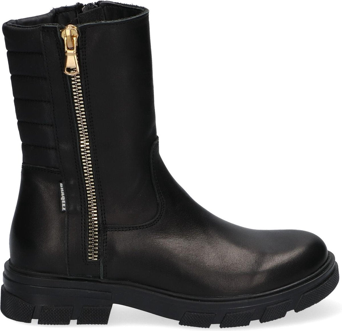Braqeez 421710-589 Meisjes Biker Boots - Zwart - Leer - Ritssluiting