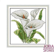 Borduur Pakket "JobaStores®" Bloem 006 11CT Voorbedrukt (21x21cm)