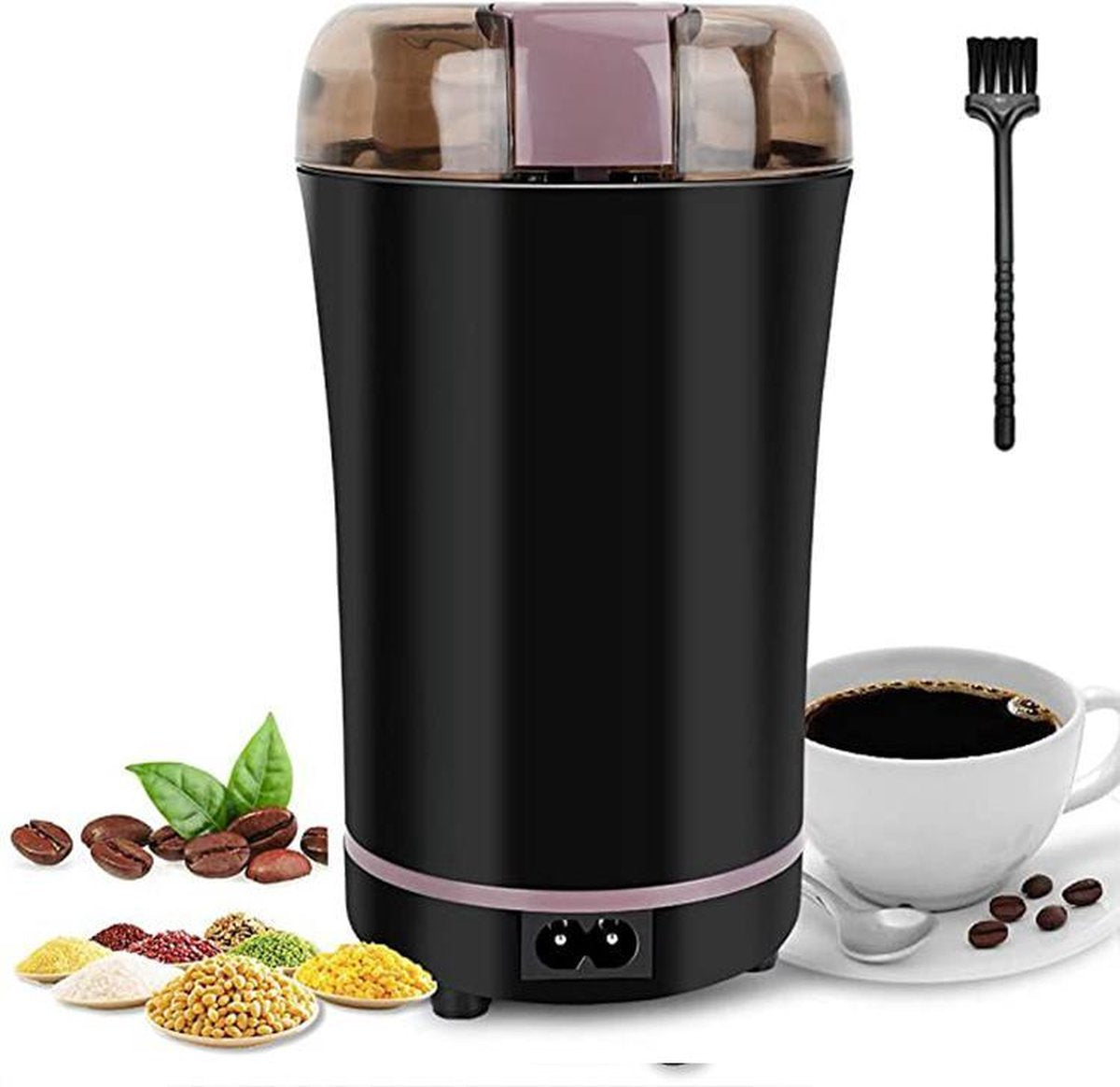 Usta® - Koffiemolen - Inclusief Schoonmaakborstel - Molen voor Koffie Bonen en Kruiden - Kruidenblender - Koffiebonen met Grove / Medium / Extra Fijne Blend - Coffee Grinder