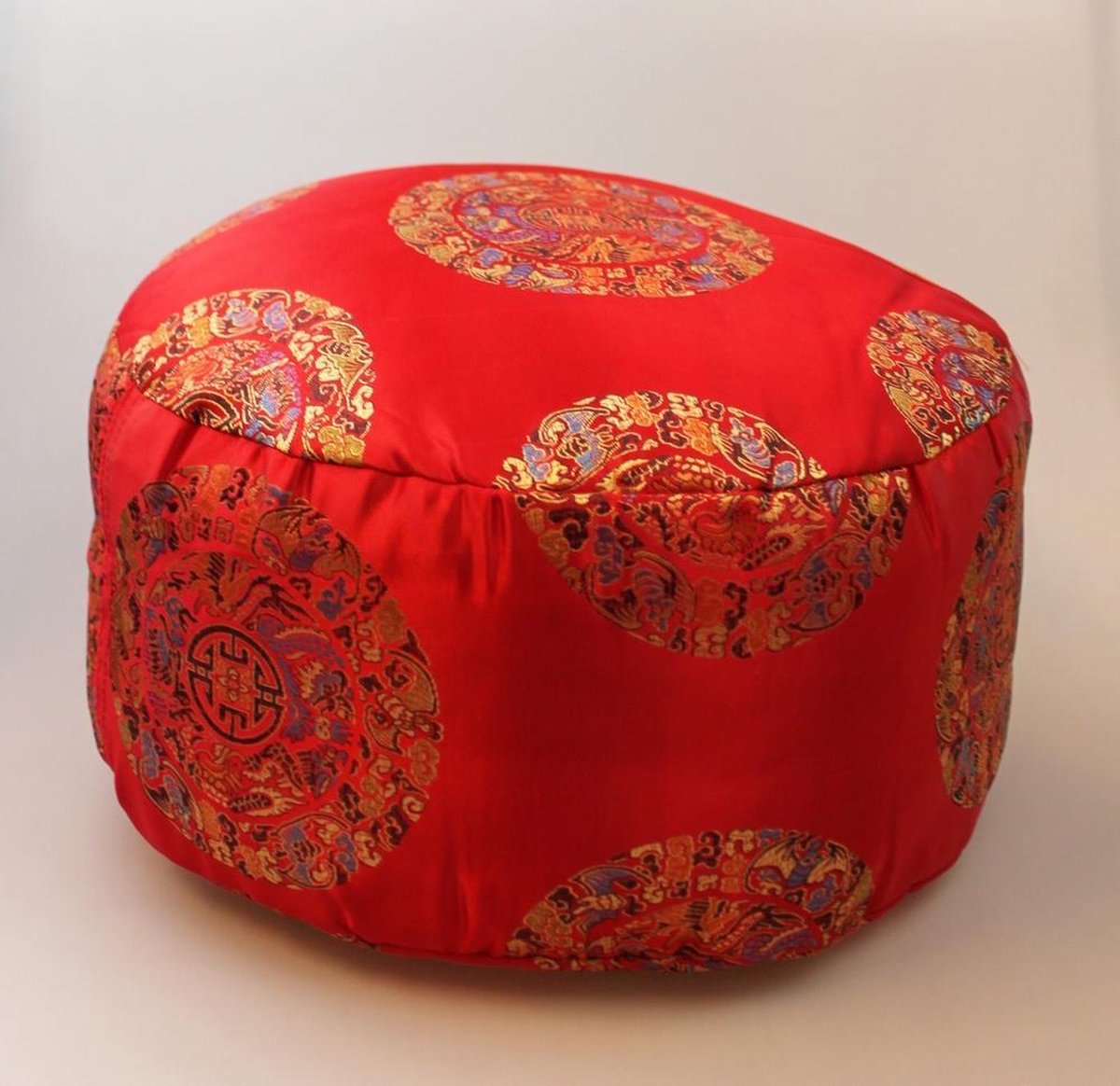 Kussen meditatie D 30cm H 15cm rood katoen vulling - Nepal