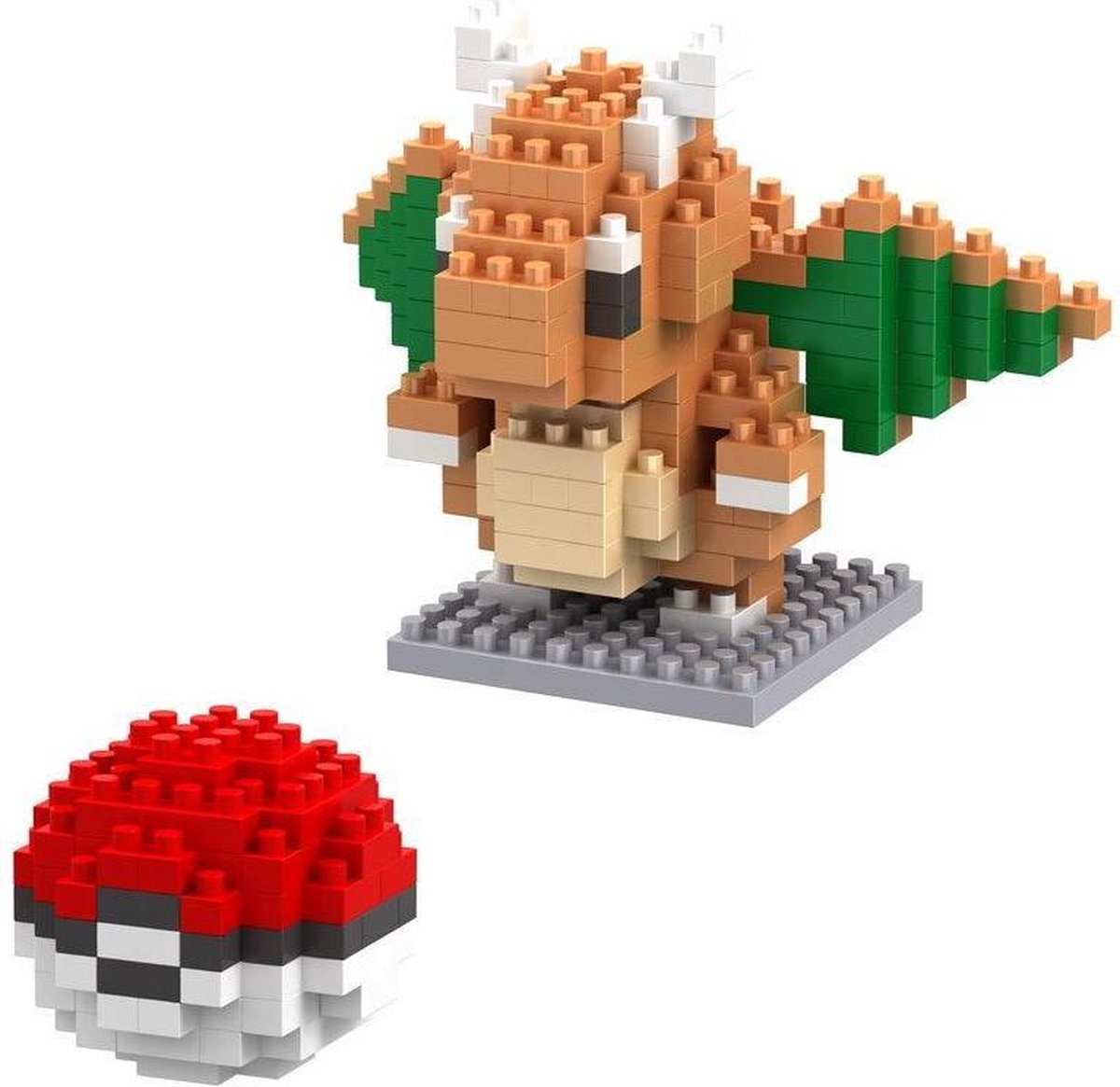 Bouw je eigen Dragonite pokemon figuur speelgoed + inclusief pokeball GO - figuren - bekend van TV