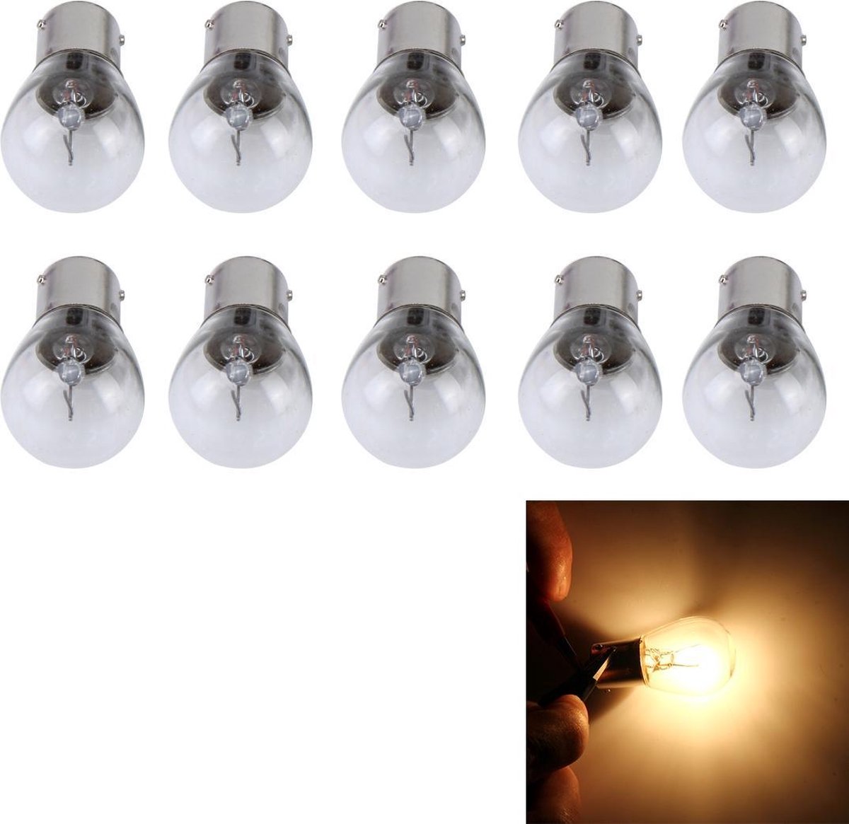 10 STKS 1156 / Ba15s 3W Car Turn Light met Glass Shell