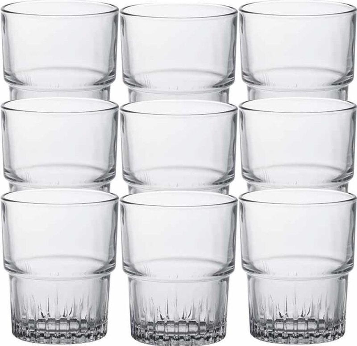 18x koffie/espresso glazen Empilable transparant 200 ml - Whiskey glazen  van glas 200 ml