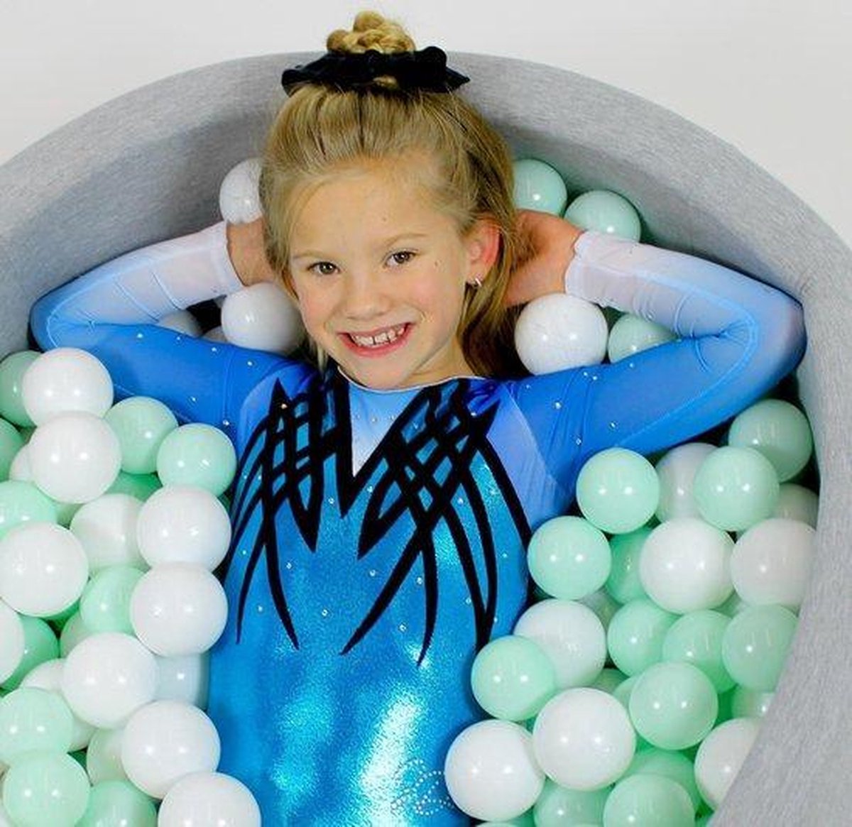 Sparkle&Dream Turnpakje / Gympakje Pleun Blauw Lange Mouw - ALA | maat S/M - voor turnen en gymnastiek