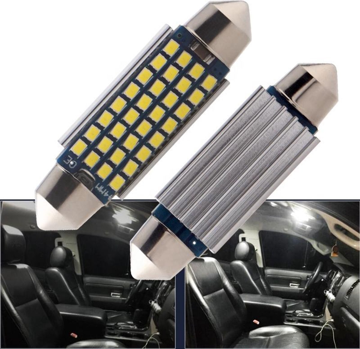 31 mm Led Foutvrij - set 2 stuks - 5050 LED SMD - Auto interieurlamp - 31mm - CW5