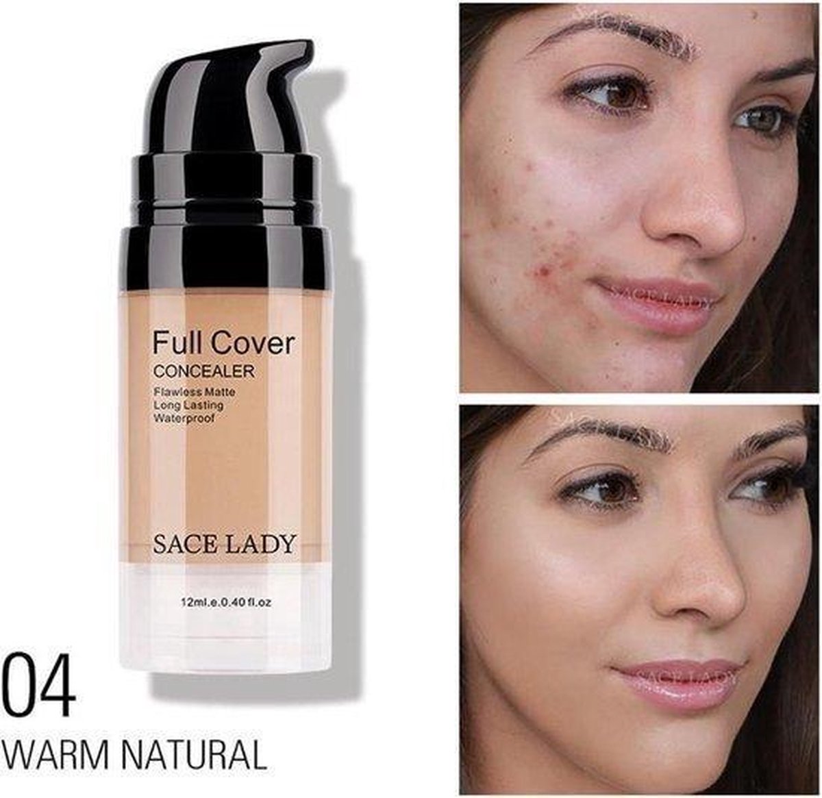 Volledige Cover Vloeibare Concealer-Cream Gezicht-04 Naturelle-Concealer Dekking Crème Vloeibare-04 Naturelle