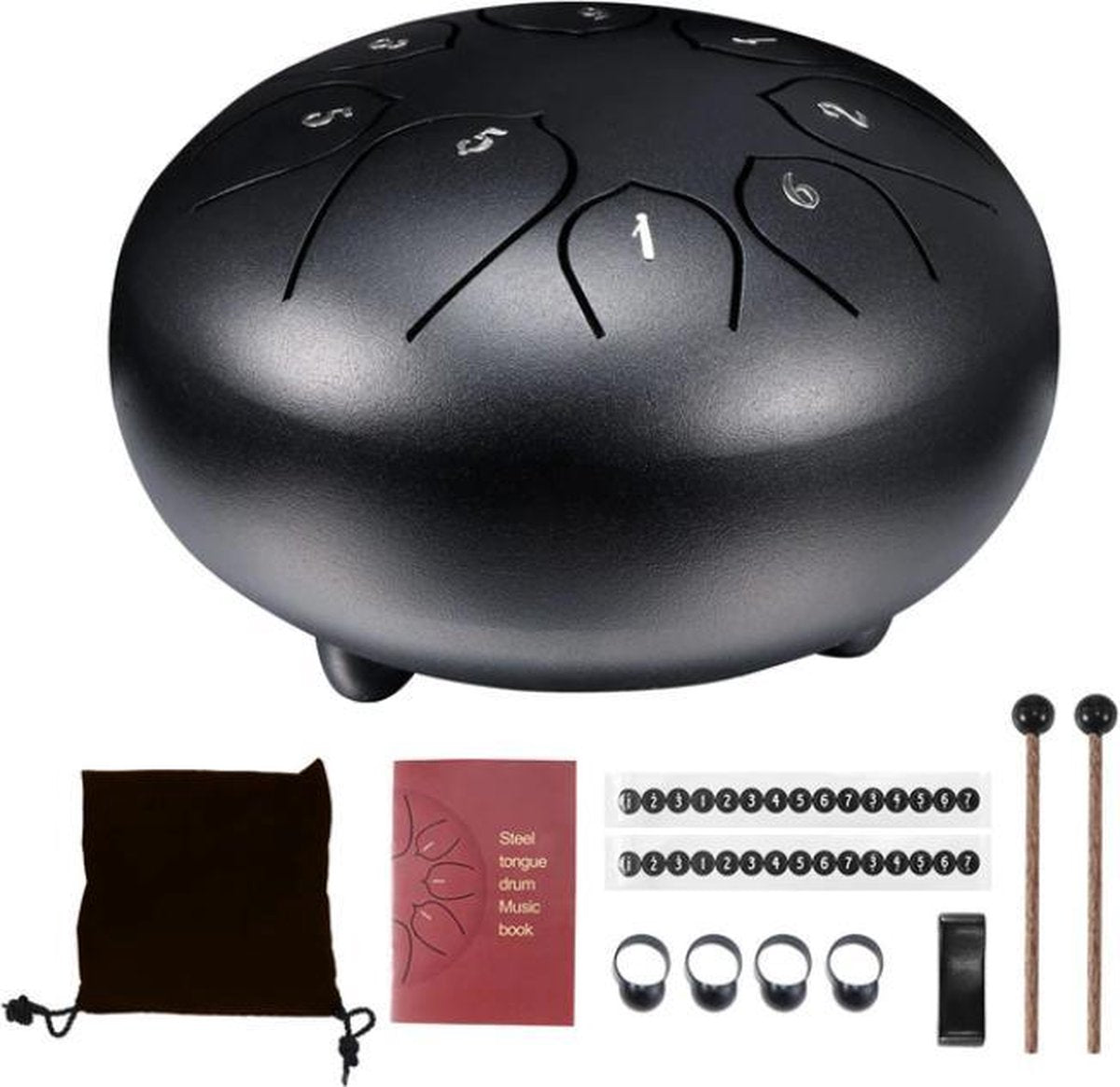 Steel Tongue Drum - Klankschaal - Handpan - Inclusief: Boek