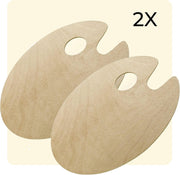 Ayoo Twee Houten Schilderspaletten - Per twee verpakt - Schilderspalet - Mengpalet - One size fits all - 2X