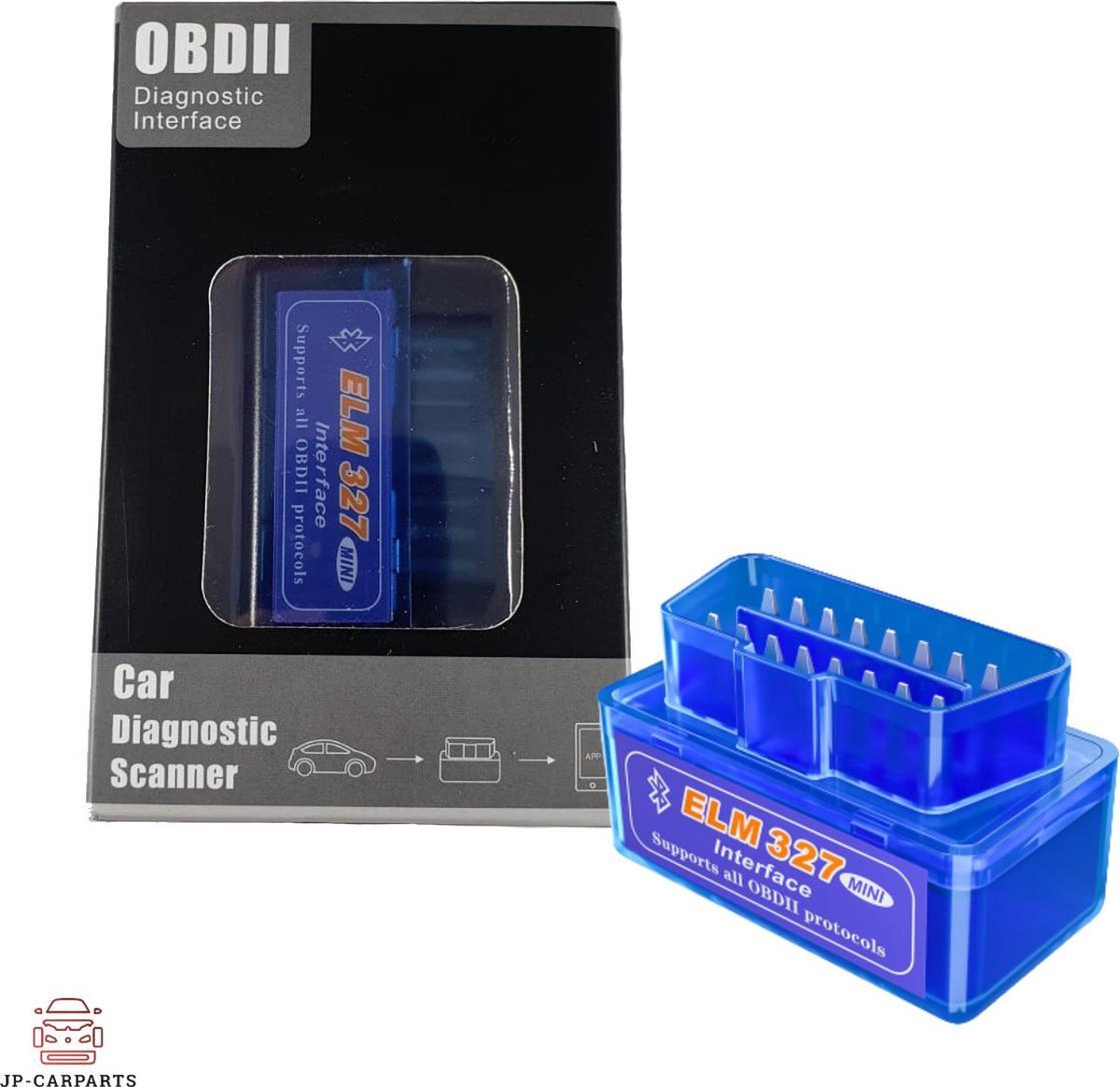 JP-CarParts OBD2 Mini ELM327 Bluetooth V2.1 Adapter - voor het Live Uitlezen van uw Auto - Inclusief Gratis Software - voor Android en Windows