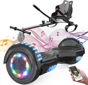 Evercross Hoverboard 6.5 Inch | Flits Wielen | Bluetooth Speaker | LED verlichting | Koolzwart + Hoverkart Zwart