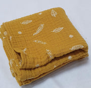 RiFresh | Swaddle - hydrofiele doek - oker met veertjes
