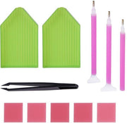 Diamond Painting - Toolset/kit - Pincet - Plastic Bakje - Wax - Pen en 10 gripzakjes