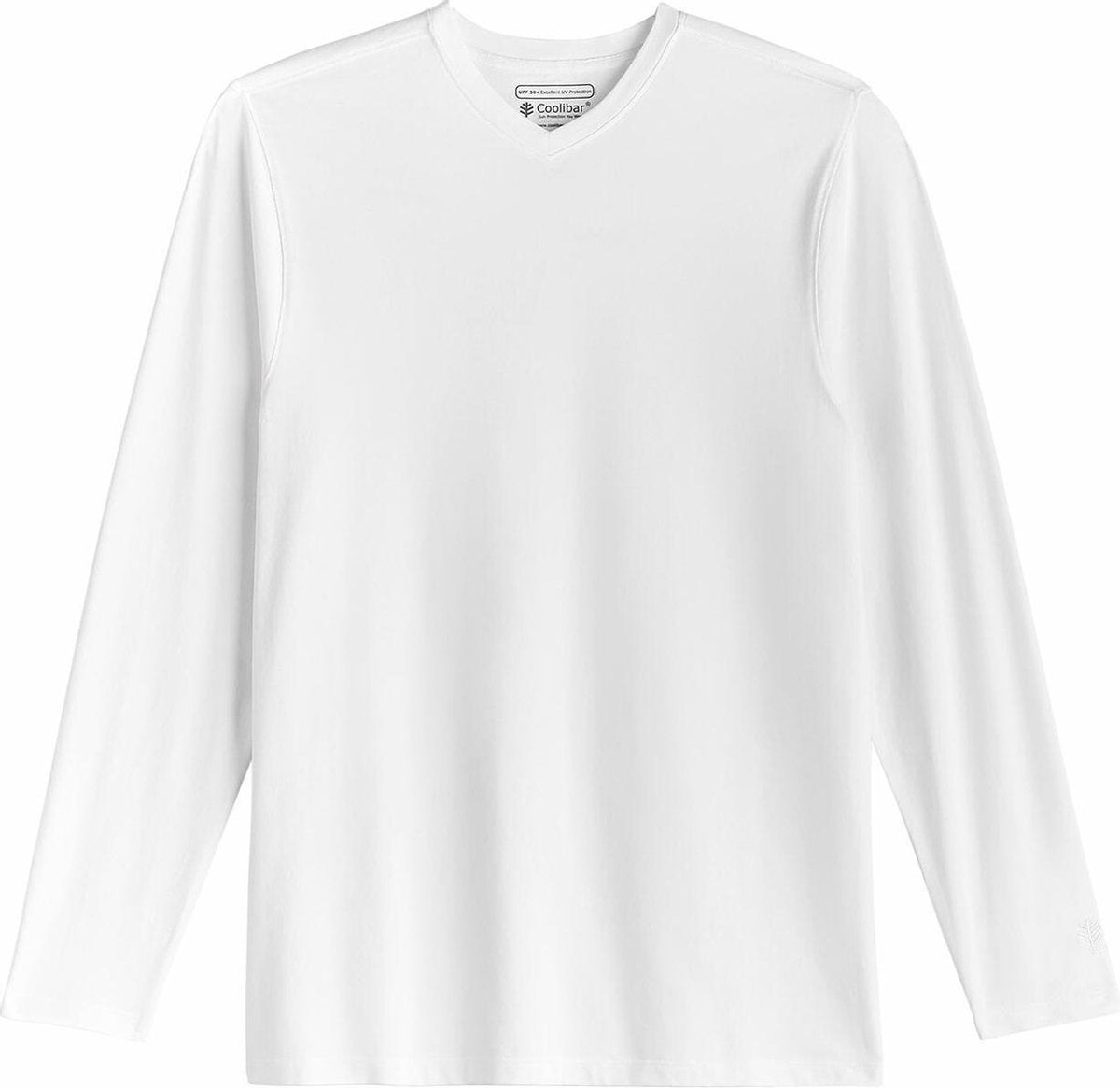 Coolibar - UV Shirt voor heren - V-Hals Longsleeve - Morada - Wit - maat L