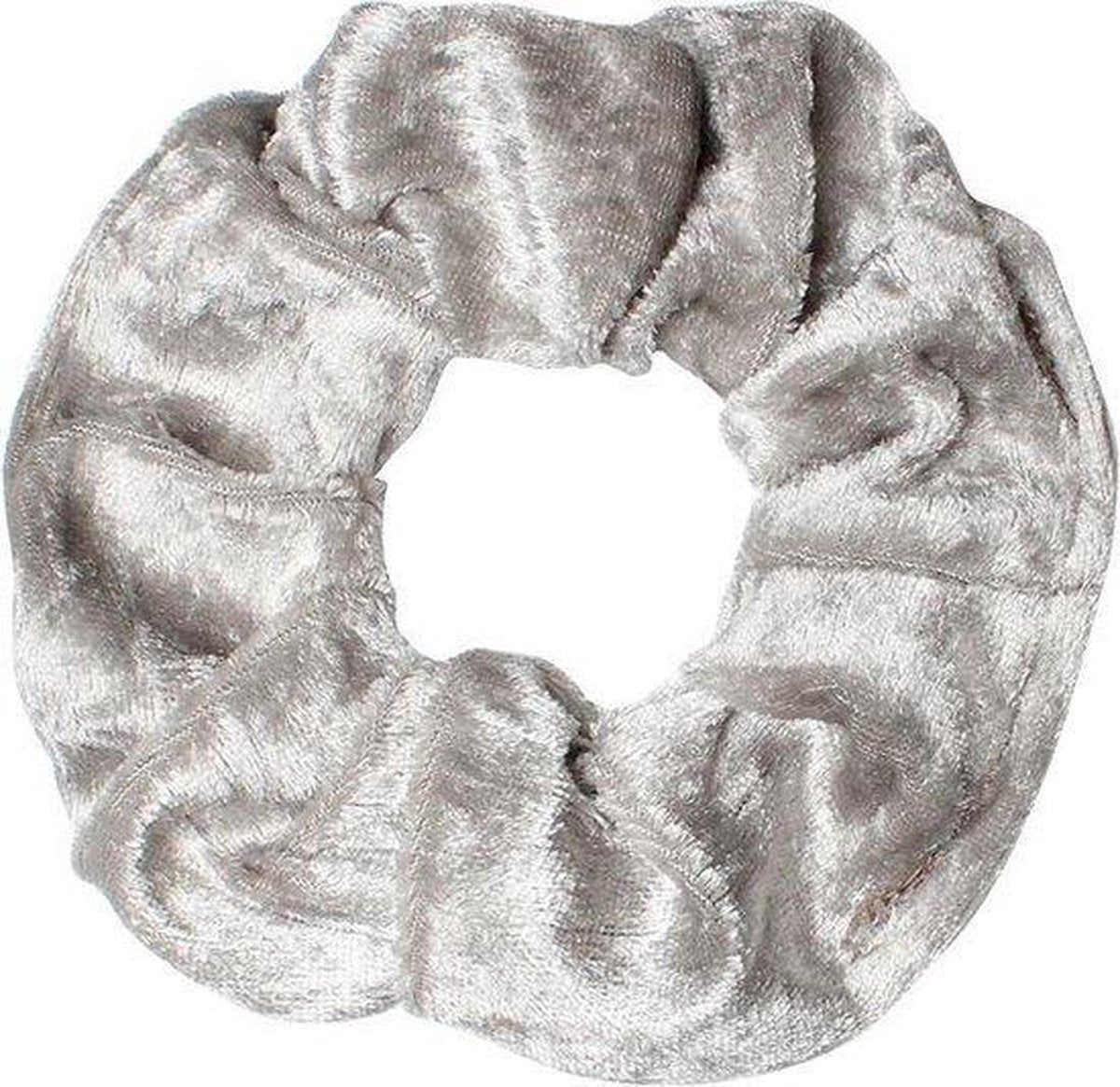 IRSA Scrunchie Velvet Licht Grijs - haarwokkel - Haarelastiek - Haaraccessoire (1 stuk)