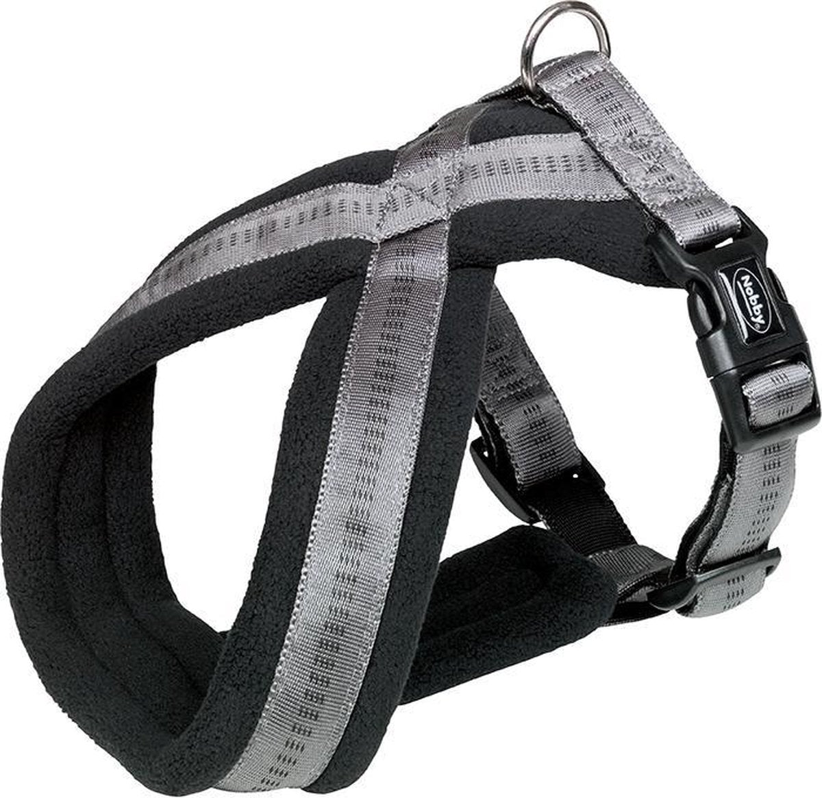 Nobby hondentuig comfort soft grip grijs - s - buikomvang 35-50 cm - breedte 25/50 mm