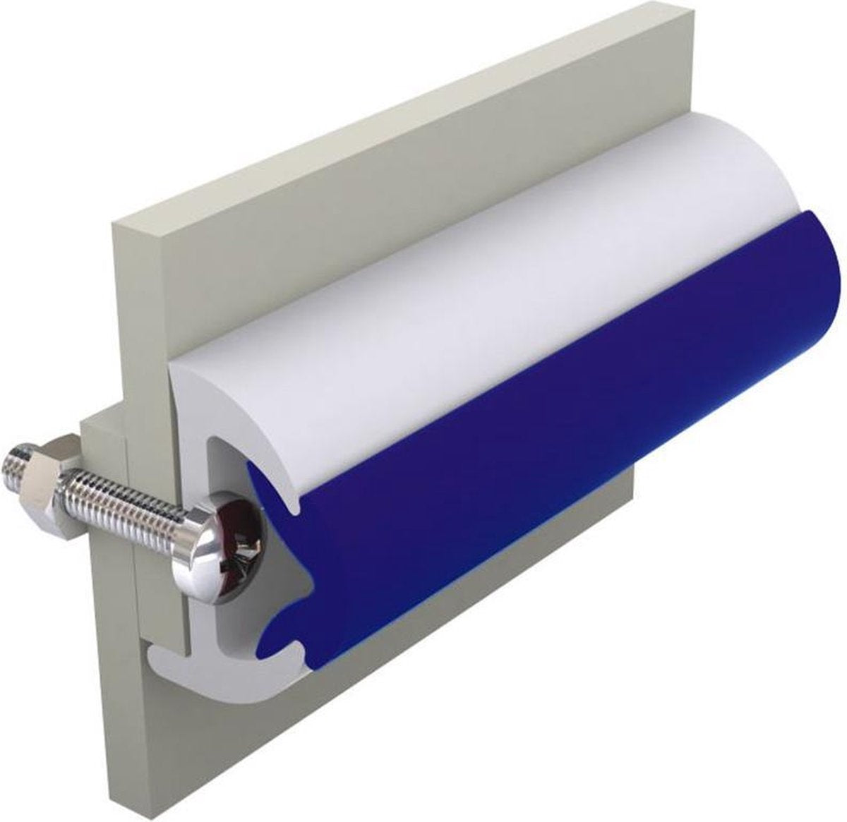 Stootlijst SET POLY4031 30 Mtr Wit met Antraciet bies