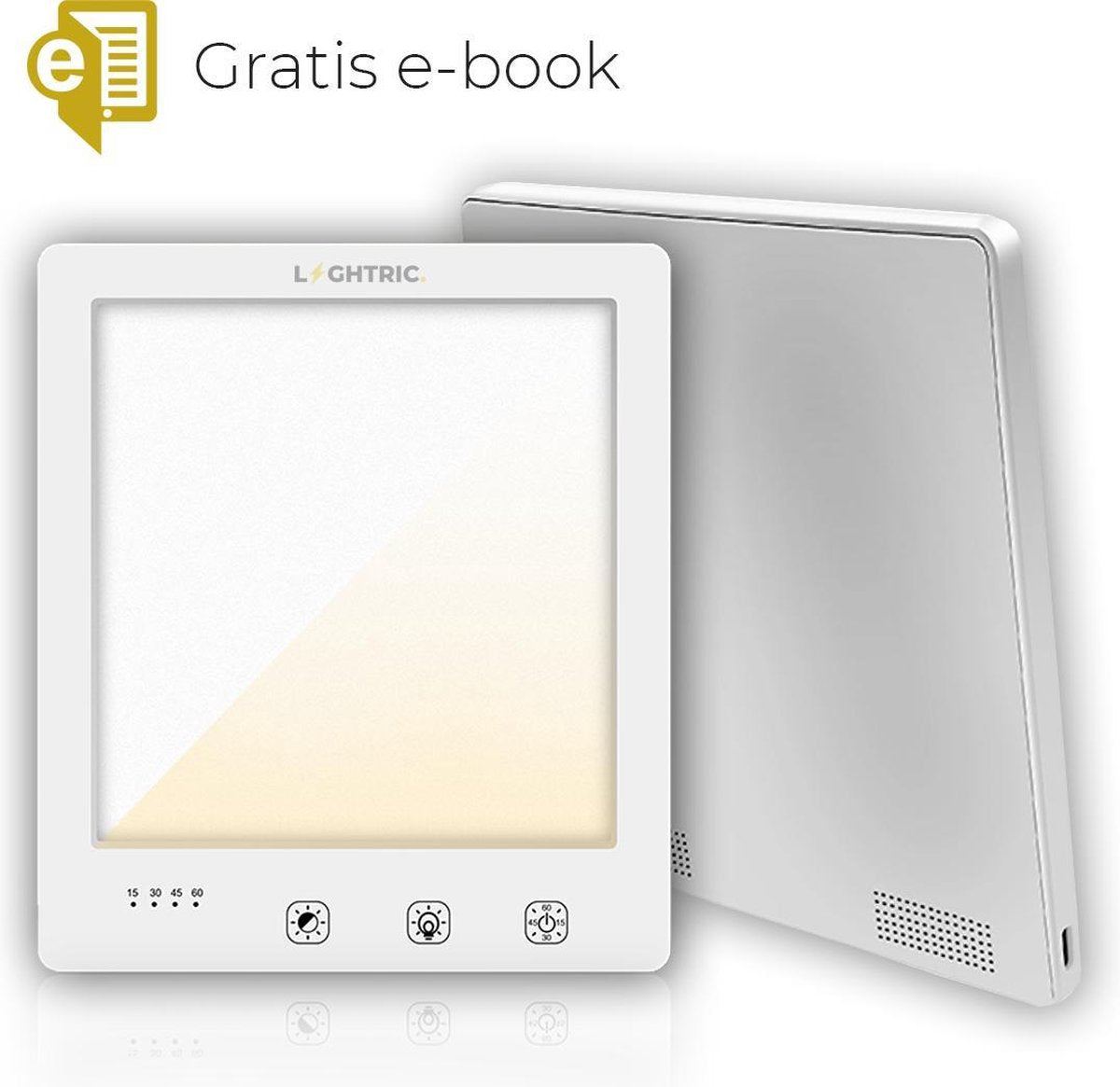 Lightric Daglichtlamp – Lichttherapielamp – LED Lichttherapie – Winterdepressie lamp – Energielamp - Gratis Ebook – 10000 LUX