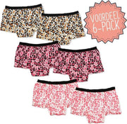 Kinderondergoed Funderwear - Boxers Voordeelset 6st Luipaard - Multicolor - Maat 176 - Meisjes