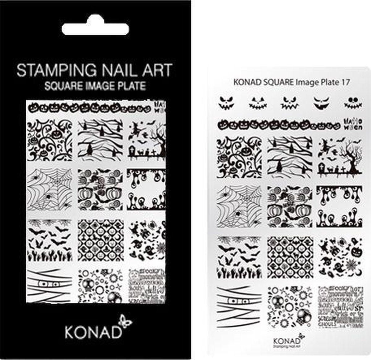 KONAD Square Image Plate 17 met 17 stamping nail art geïnspireerd door  ' HALLOWEEN '.