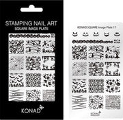 KONAD Square Image Plate 17 met 17 stamping nail art geïnspireerd door  ' HALLOWEEN '.