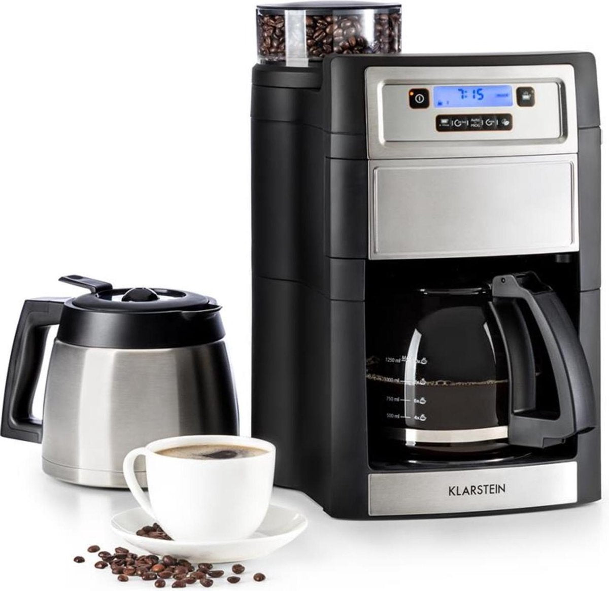 Klarstein Aromatica II Duo koffiezetapparaat geïntegreerd maalwerk 1