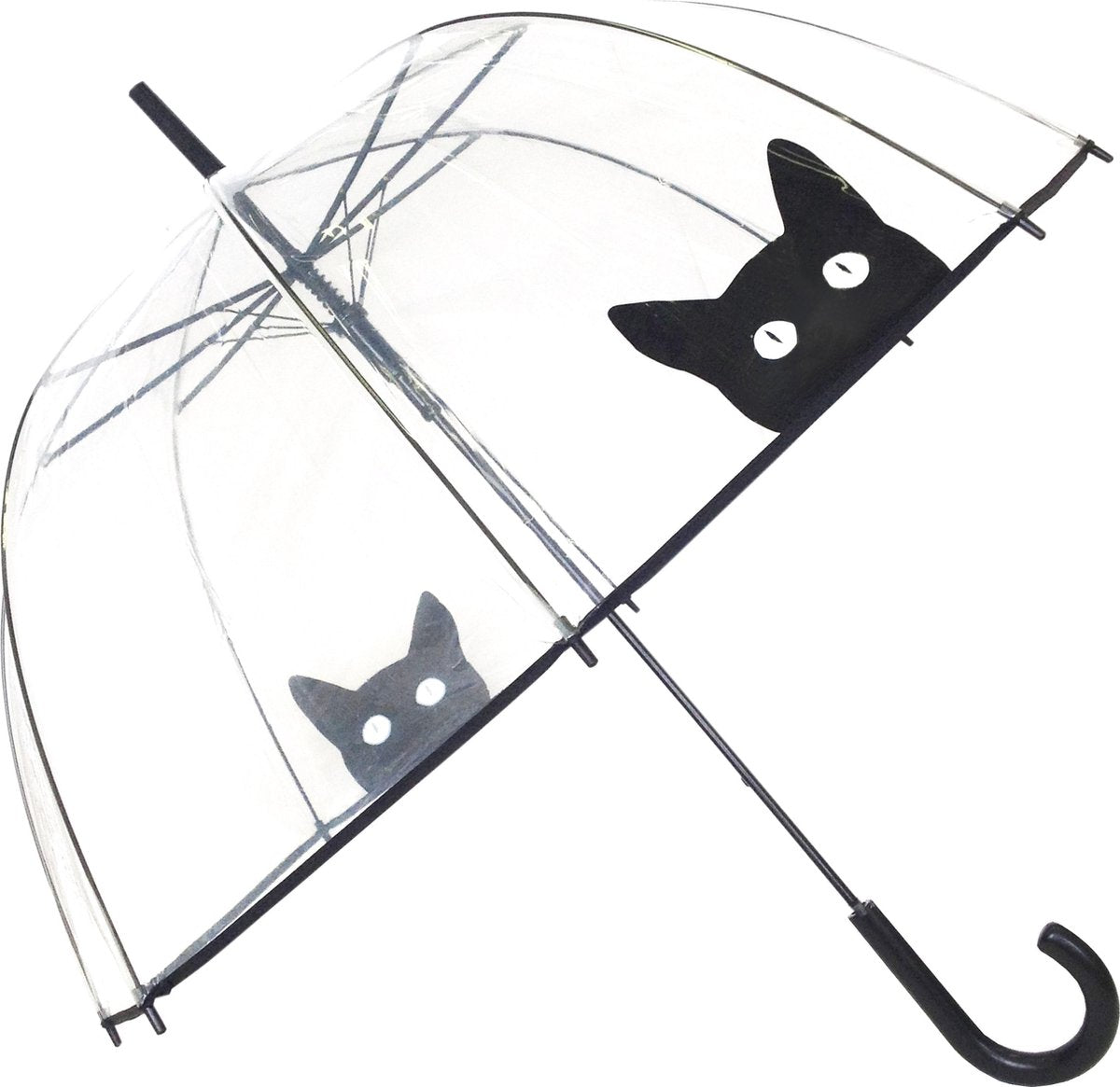 Smati Chat  Stormparaplu - Transparent - Auto Open - ø 85 cm - Chat   Cat Zwart