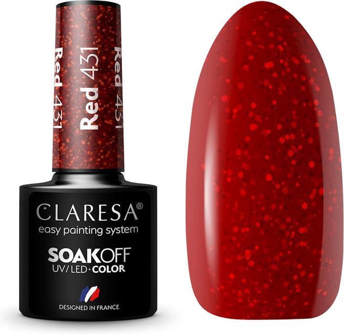 Claresa UV/LED Hybrid Gel Nagellak Rood #431 - 5ml.