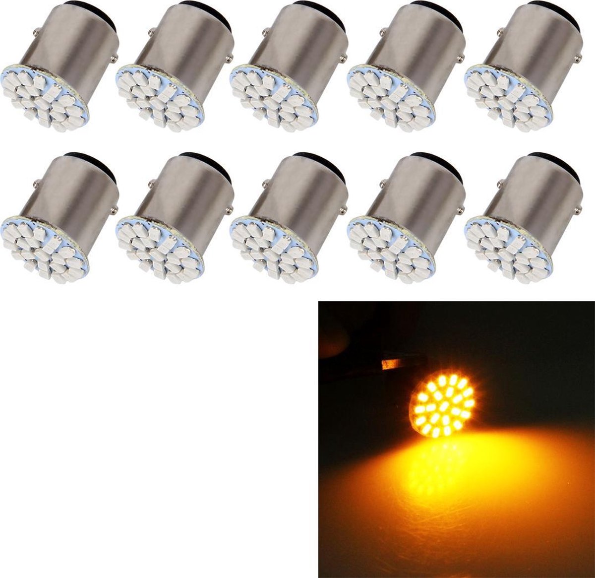 10 STKS Auto Auto 1.2 W 1157 BAY15D 22-LED-lampen Remlicht