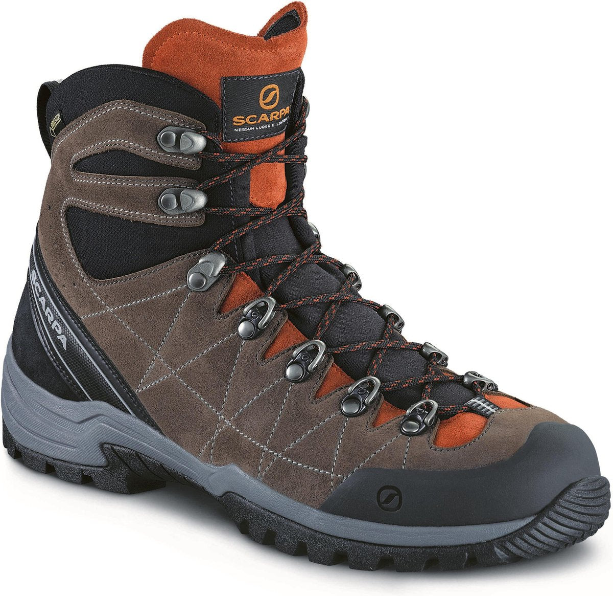 Scarpa R-Evolution GTX - heren - wandelschoen - categorie A/B - maat 44 - bruin/oranje/zwart