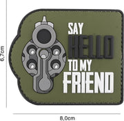 Embleem 3D PVC Say Hello groen