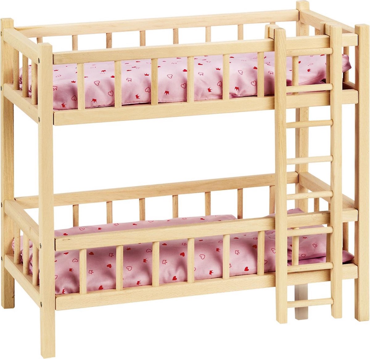 Poppenbed: STAPELBED met ladder 59x30x55cm (Beddengoed niet