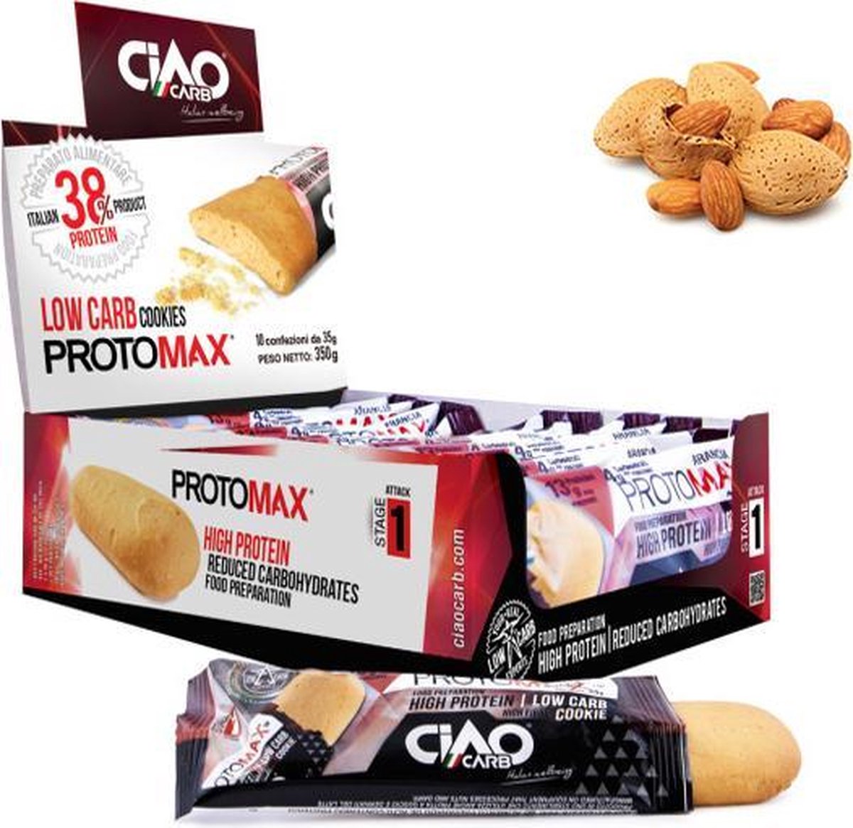 Ciao Carb |   Protomax Amandel | Voordeelpakket | 10 x 35 gram  | Snel afvallen zonder hongergevoel!