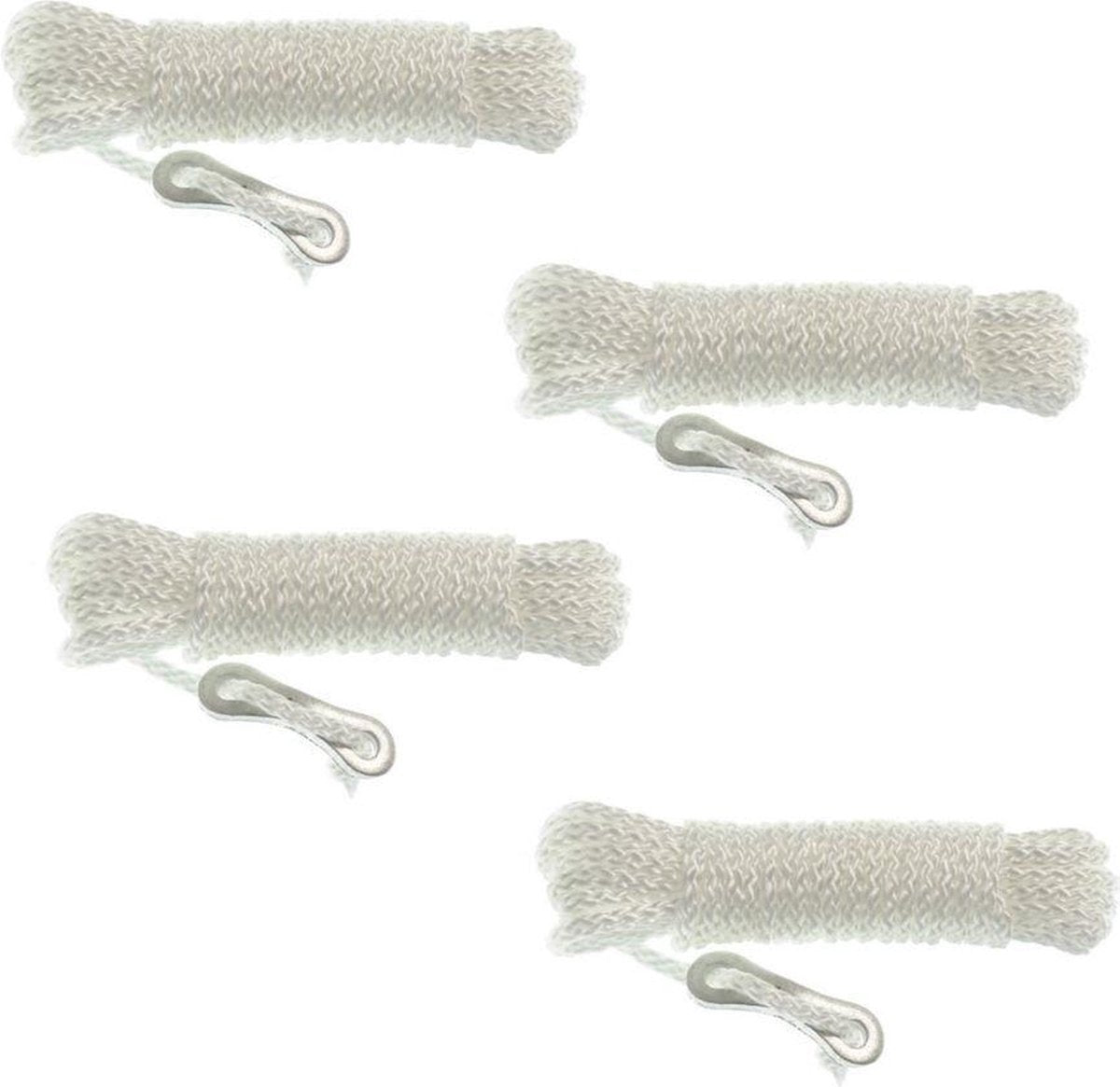 Redcliffs Scheerlijnen - 4 meter - 4 Stuks - Wit - Met Spanners - Tentlijnen