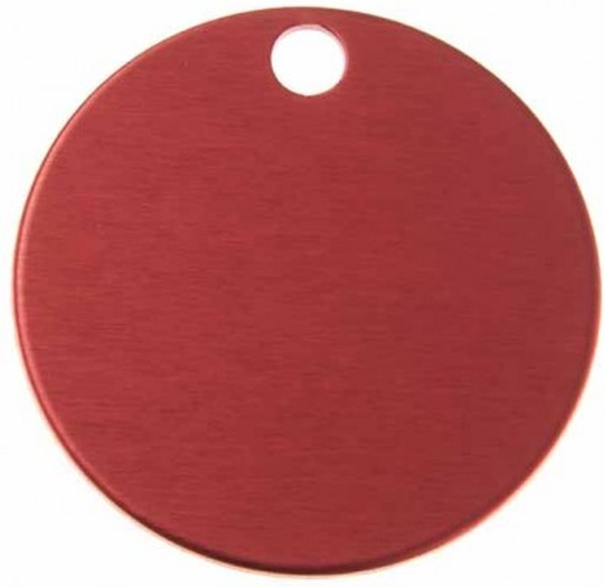 Hondenpenning Rond met gat groot rood | 1 zijde graveren | Ø 32 mm